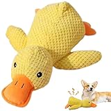 Antistress Ente Hund, Anti Stress Ente Antistress Ente, Gelbes Quietschspielzeug für Welpen und Kleine Hunde, Robustes HundespielzeugInteraktives, Anti-Stress-Spielzeug zur Beruhigung und Unterhaltung