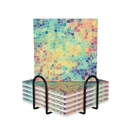 Tapis de protection de table absorbant et dessous de verre céramique mosaïque - 2