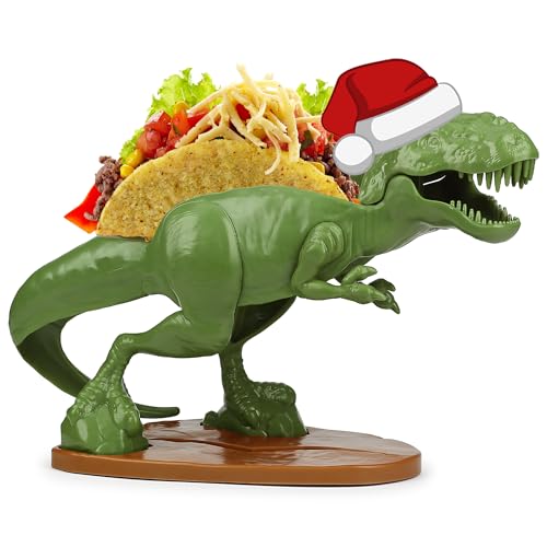 Barbuzzo Tacosaurus Rex Taco Holder - T-Rex Dinosaur Taco Stand Holds 2 Tacos, Novelty Taco Holder