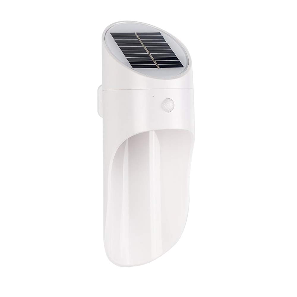 Aolyty Solar Motion Sensor Wall Light Outdoor Waterproof Solar Powered Light Control for Garden Entryways Stairs Yard Garage (White)