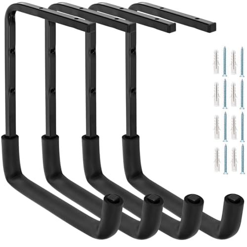 Locawaya Garagenhaken zur Deckenmontage, Überkopfgaragen-Aufbewahrungsregal, Leiteraufhänger für Holz-Fahrradwerkzeuge (24,9 x 32,6 cm)