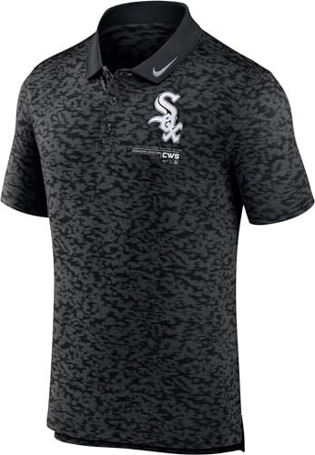 Nike Men's MLB Next Level Polo T-Shirt (US, Alpha, Large, Regular, Regular, Chicago White Sox - Black)