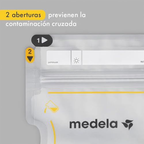 Image of Medela Easy Pour Breastmilk Storage Bags | 50 Count 210ml | Disposable Leakproof Breast Milk Bags with Milk Protection | Recyclable & BPA Free (Pack of 2)