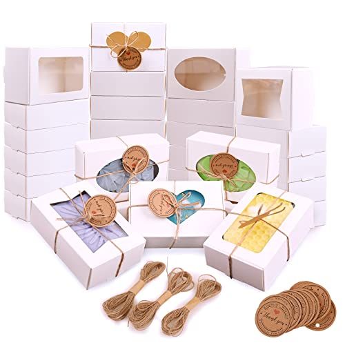 Moukiween 32 PCS White Soap Boxes