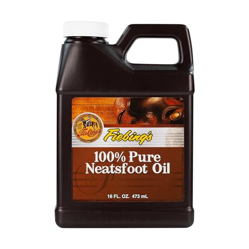 Fiebing's 100% Pure Neatsfoot Oil 16 oz - Leather Conditioner & Preservative with All Natural Animal Oil - Waterproof, Soften, Restore, & Strengthen Leathercraft Shoe, Boot, Belt, Saddle, Couch, Purse