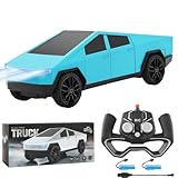 Remote Control Pickup Truck, 1/24 Scale Racing Car Model, Rechargeable Battery & Light and Loadspace, for Adults and Boys (Blue)
