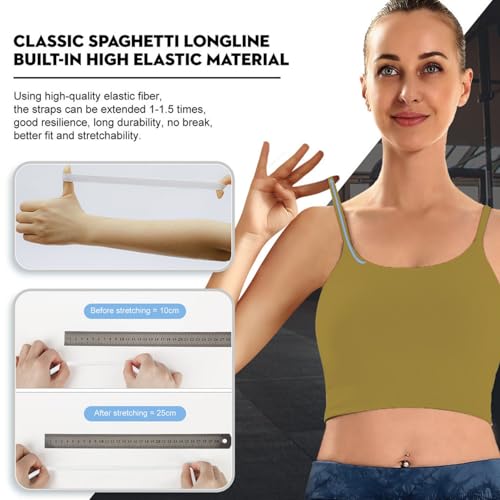Image of ECOPARTY Wirefree Padded Yoga Sports Bra for Women - Moisture Wicking Quick Dry Workout Crop Tank Camisole