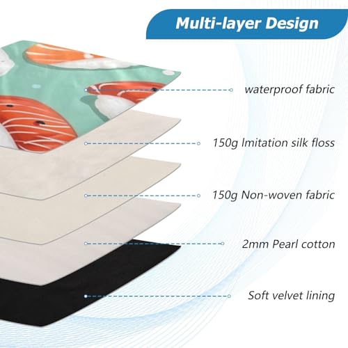 Funda para portátil 13-14 pulgadas impermeable con patrón sushi miniatura 4