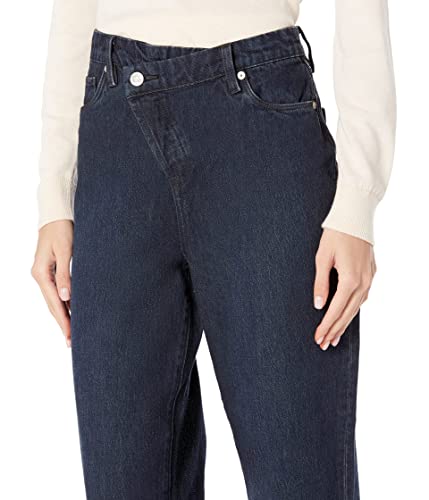 [BLANKNYC] Womens Dark Indigo Five Pocket Straight Leg Jean with Overlap Detail3