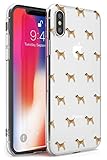 Case Warehouse Border Terrier Perro patrón Claro Slim Funda para iPhone XS TPU Protector Ligero Phone Protectora con Mascota Transparente Raza Animal Diseño