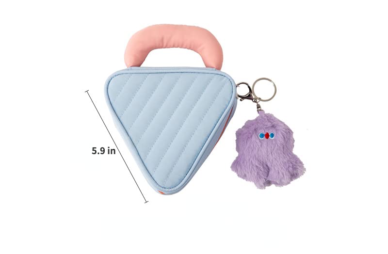 Miniatura 4 de Pequeña bolsa de cosméticos kawaii, bonita bolsa de maquillaje para mujer, bolsa organizadora de maquillaje de viaje con colgante (marrón)