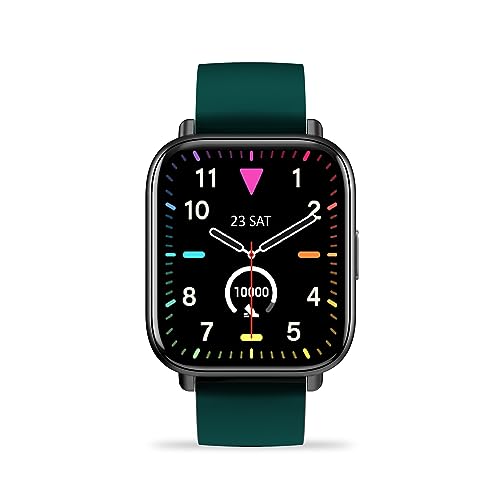 Gionee STYLFIT GSW6 Smartwatch with Bluetooth Calling, AI Voice Assistant, IP68 Water Resistance, 1.7” Display, 240 * 280 Pixel High Resolution, SpO2 & 24 * 7 HR Monitoring, (Tail Green) Regular