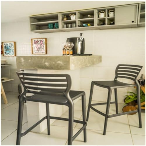 Banqueta Alta Bar Grafite Sofia Tramontina