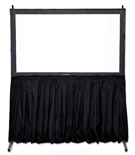 Visual Apex Projector Screen with Stand Black Screen Skirt Drape Kit (EL) 60