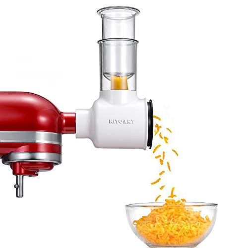 Slicer/Shredder Attachment for KitchenAid Mixer, Cheese Grater Attachment, Fresh Salad Maker, White, Larger Capacity Design - Thumbnail 6