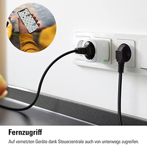 Eve Energy - Smart plug, consumption meter, switch on and off a connected lamp/device, no gateway needed, HomeKit, Bluetooth/Thread, Only compatible with Apple products