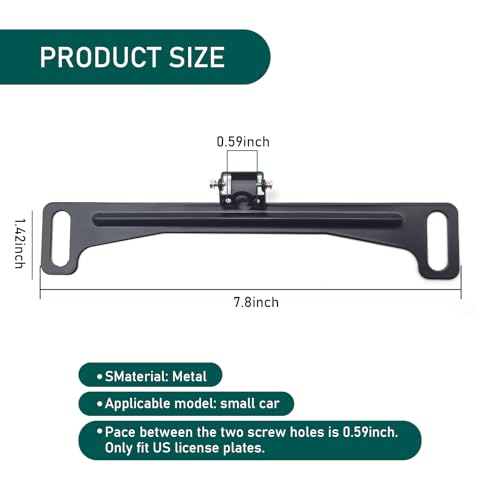 Image of 1 PC Car Reversing Camera License Plate Mounting Bracket, 7.68 inch x 1.34 inch Dash Cam Rear Camera Bracket, Automotive 0.87 inch Square IP68 Waterproof Fitting, Suitable for Most Car Models (Black)