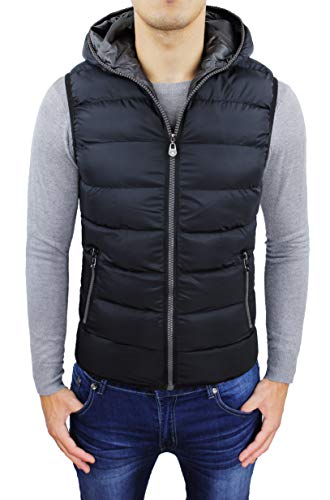 Chaqueta de plumas para hombre sin mangas Evoga ligera y con capucha para el frío