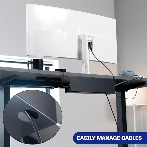 Image of VIVO Under Desk 17 inch Cable Management Tray, Power Strip Holder, Cord Organizer, Wire Tamer for Office and Home, Black, DESK-AC06-1C | Low Profile Power Strip Holder, Cord Organizer, Wire Tamer Steel Cable Rack for Office and Home, Holds 11 lbs