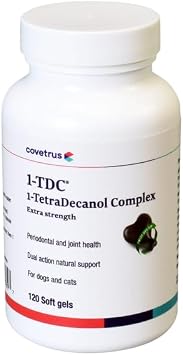 Covetrus 1-TDC 1-TetraDecanol Complex Extra Strength Periodontal & Joint Health Twist-Off Soft Gels for Dogs & Cats 120ct