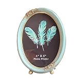 CISOO Vintage Oval Picture Frame 4x6 Antique Photo Frame Table Top Display and Wall Hanging Home Dec