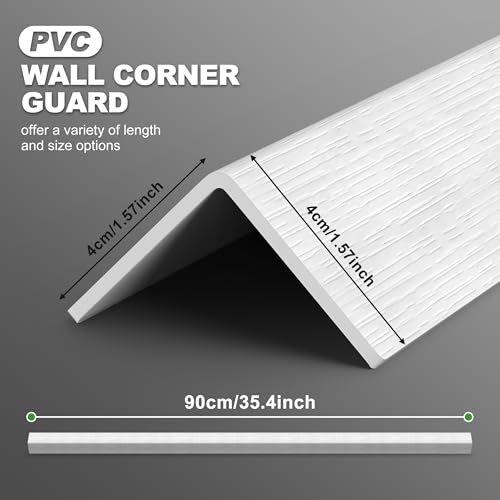 Image of Wall Corner Protector,Self Adhesive Corner Guards for Walls Edge Protector for Walls.1-5 /8 Inch Wide x 36 Inch Length,PVC Double Side Edge Protector Furniture Corner 2PCS.
