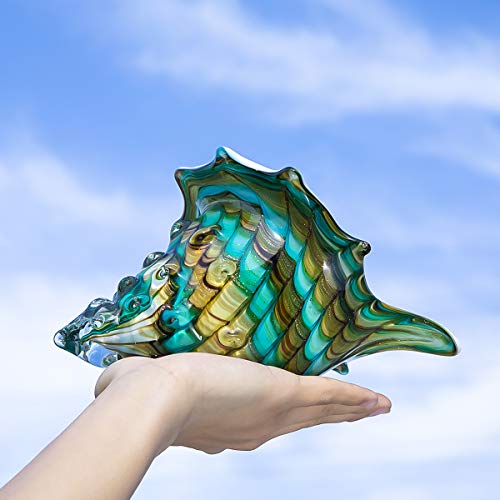 HDCRYSTALGIFTS Hand Blown Seashell Art Glass Figurine Home Table Decor - Image 3
