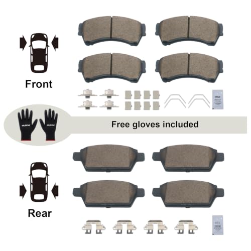 Image of HUSCH Front & Rear Ceramic Brake Pads Fit For Ford, For Mazda, For Mercury | Clean Wheels, Quiet, Short Braking Distance, Responsive Braking, Long Service Life, for Various Weather, Road Performance
