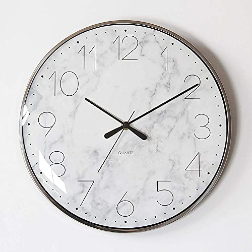 Horloge en marbre muet de style nordique avec finition dôme en verre chic