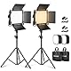 NEEWER 660 LED Videolicht Panel 2 Set mit Stativ/Faltbarer Diffusor: (2) Bi Farbe CRI96+ Videoleuchte Fotolicht mit Barndoor (2) 75 Lichtstativ für Fotografie Licht Video Studio Dauerlicht Filmlicht