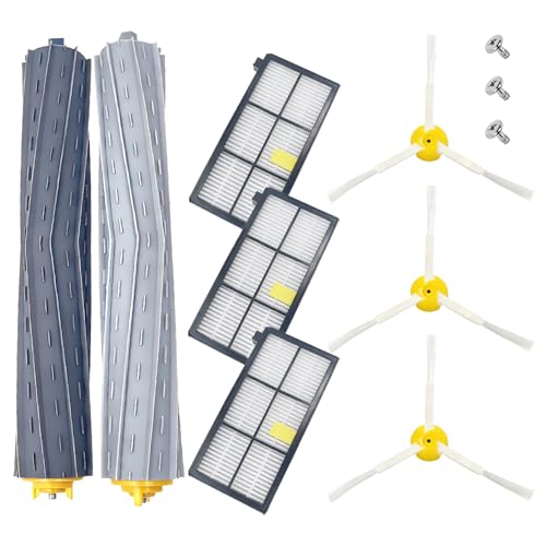 Ricambi per robot aspirapolvere iRobot Roomba 800 & 900 Serie 860 866 870 876 880 866 896 960 966 976 980 981 – Kit di manutenzione completo con 2 spazzole principali, 3 filtri HEPA e 3 x Spazzole