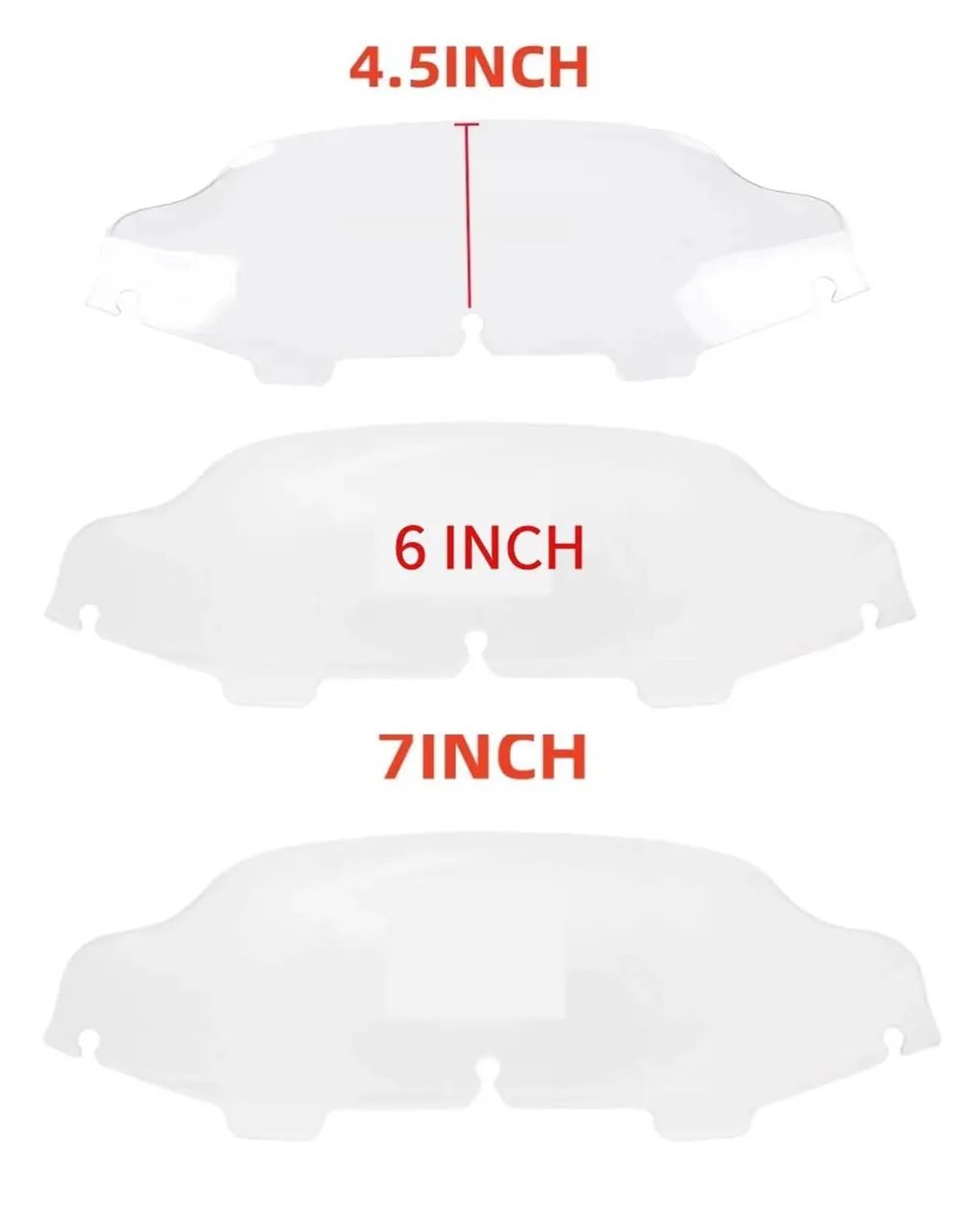Parabrezza Moto Spoiler Per Electra Per Street Per Glide Per Touring Per Ultra Limited 1996-2013 Parabrezza Carenatura Copertura Del Parabrezza 4.5'' 6" 7'' Parabrezza Moto Deflettore(Tea 4.5inch)
