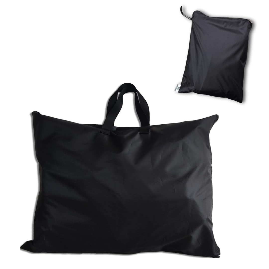 KHOOBREZ Pu Coating Waterproof Dust Proof Rain Cover For Bag, Messenger Shoulder Bag, Office Bag Cover with Small Storage Bag OBC_C(Black)-image-11