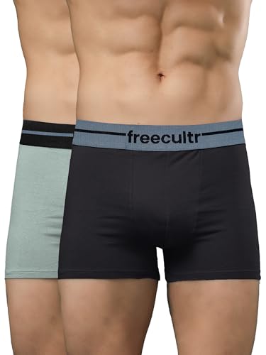 Image of Freecultr Men's Cotton Trunks | Breathable & Moisture Absorbing | Soft Comfort Fit | Everyday Innerwear