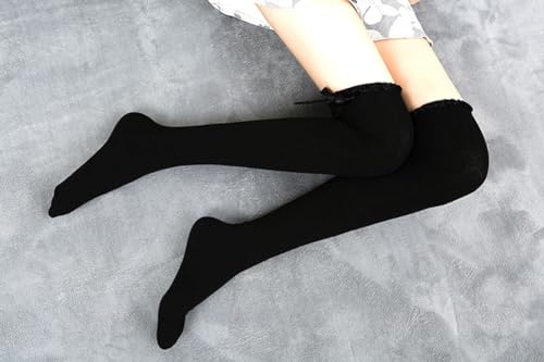 Image of Women's Thigh High Lace Boot Socks - Knee High Warmer With Lace Trim Long Stocking for Cosplay