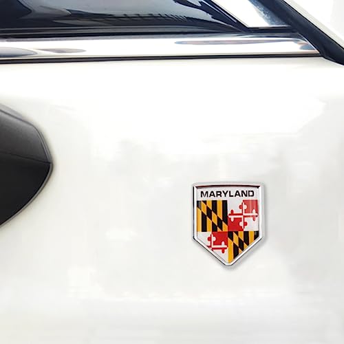 Emblema cromado coche Maryland Overdecor soluciona pegatinas desgastadas parachoques pack 2 5