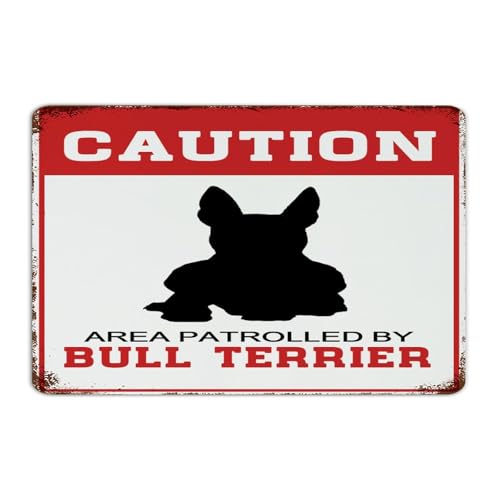 Plaque de décoration haut de gamme Bull Terrier en métal résistant 30x45