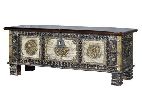 GC GINER & COLOMER Baúl en Madera de Mango y Detalles en Bronce