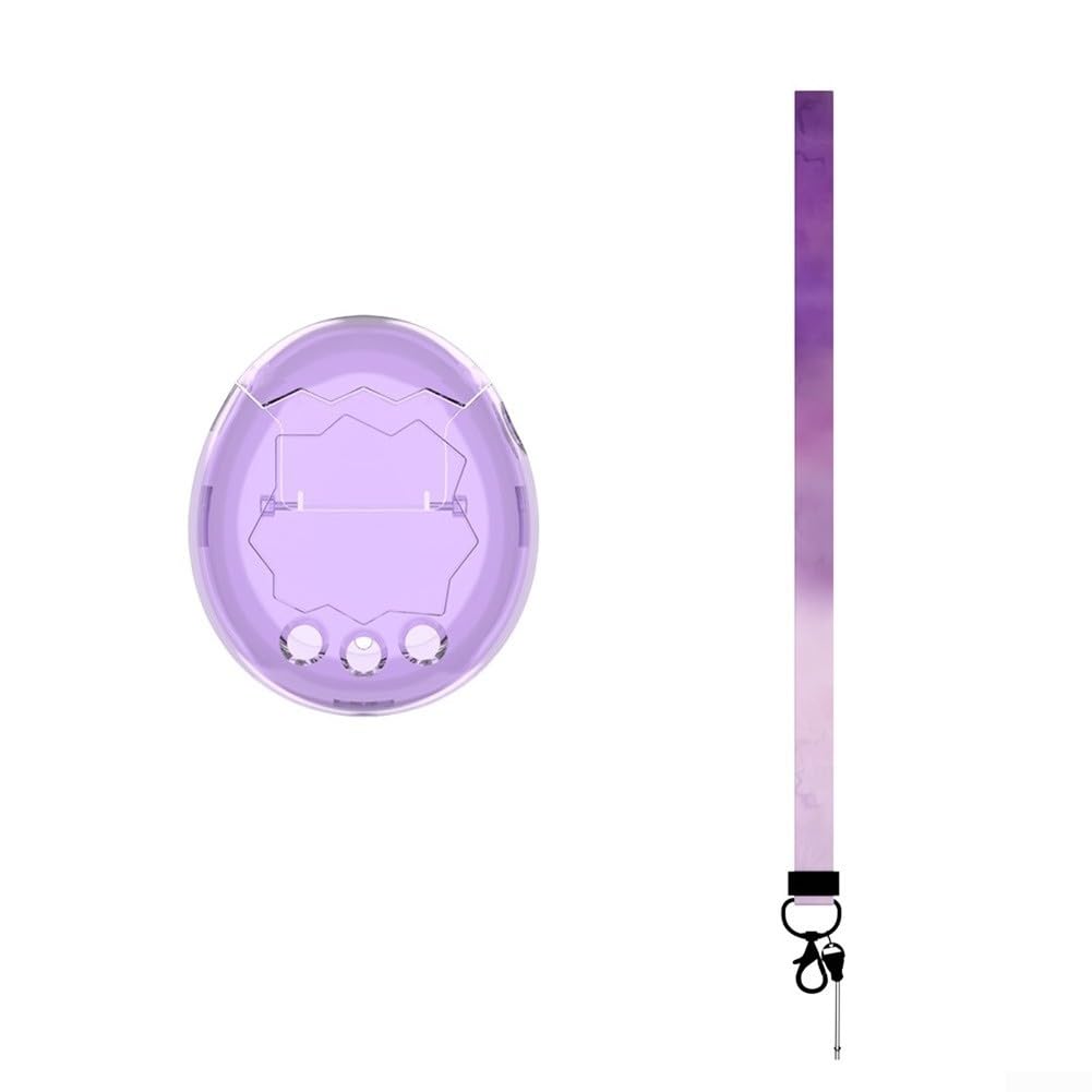 Linhexis for Tamagotchi Paradise Protective Cover Case, All inclusive PC Shell with Lanyard for Drop Protection(Purple)
