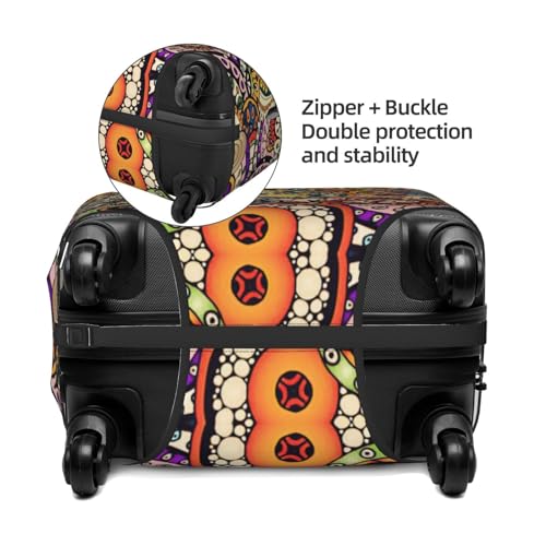 Ethnic Circles Floral Pattern Print Luggage Suitcase Cover Protector Luggage Washable Covers With Concealed Zipper4
