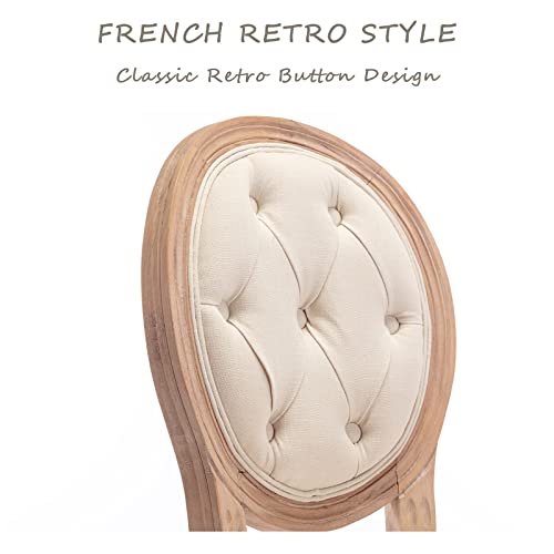Phoenix Home Set Of 4 French Country Dining Chairs, Beige(Button) #TOP5