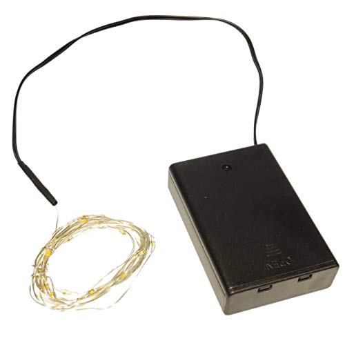 AM-Design LED Silberdraht batteriebetrieben - mit 20 warmweiß leuchtenden Lichtern - für innen - Lichterkette mit Silberdraht, Lieferung ohne Batterien - Gesamtlänge 180 cm Cover