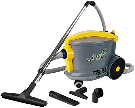 Johnny Vac Commercial Canister Vacuum - On-Board Tools - Paper Bag - Grey & Yellow