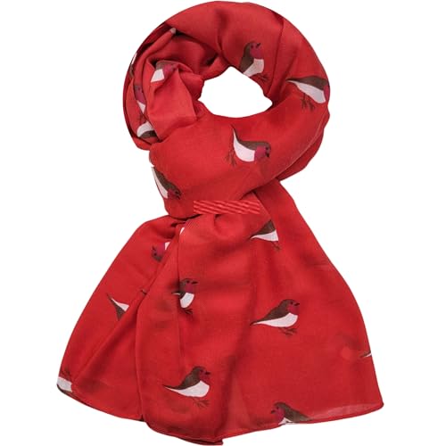 Foulard rouge-gorge imprimé GFM pour illuminer vos tenues de mi-saison