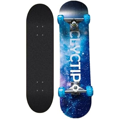 Complete Skateboard 31 x 7.88, 7 Layer Maple Double Kick Concave Standard and Tricks