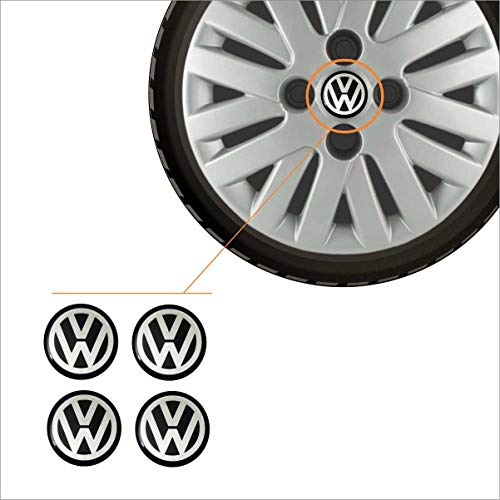 Jogo Calota Aro 14 Gol Voyage Saveiro G5 2009 à 2011 Volkswagen + Emblema Resinado