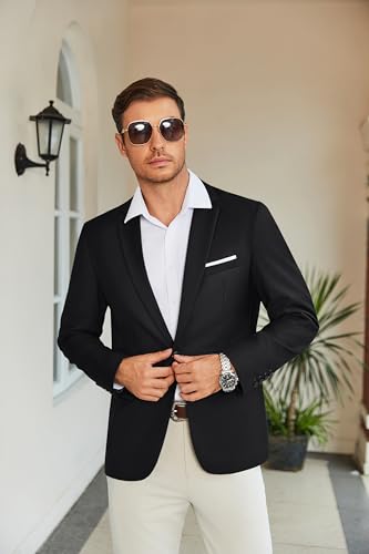 Blazer décontracté COOFANDY homme noir L veste ajustée - 2