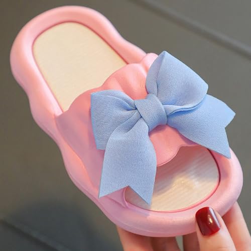 Girls Slippers Kids Toddler Cloud Slides Cute Bowknot Slip On Slide Sandals Comfort Non-Slip Soft Sole Casual Flats4