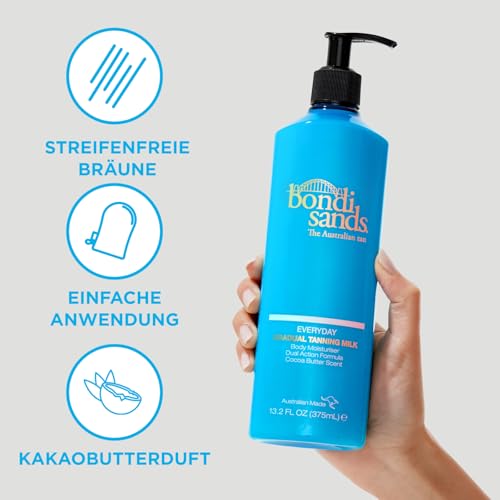 Bondi Sands Everyday Gradual Tanning Milk 375ml & Face Lotion 50ml | Enriched with Vitamin E | Suitable for Sensitive Skin | Vegan + Cruelty Free | Gradual Tan