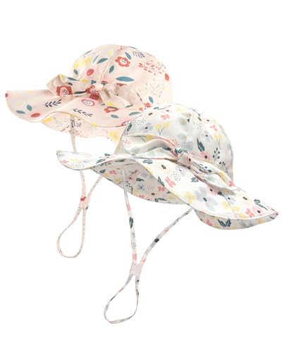 Image of FURTALK Baby Sun Hat Toddler Beach Hats with UPF 50+ Sun Protection Wide Brim Girls Bucket Hat
